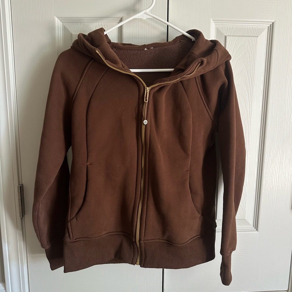 Lululemon Women's Brown Hooded Zip Up Hoodie